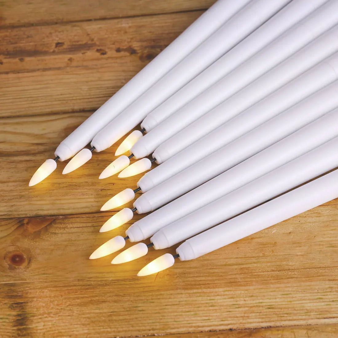 Wedding LED Flameless Taper Candles 11inch/28cm Battery Operated Fake Flickering Realistic Window Candlesticks For Holiday