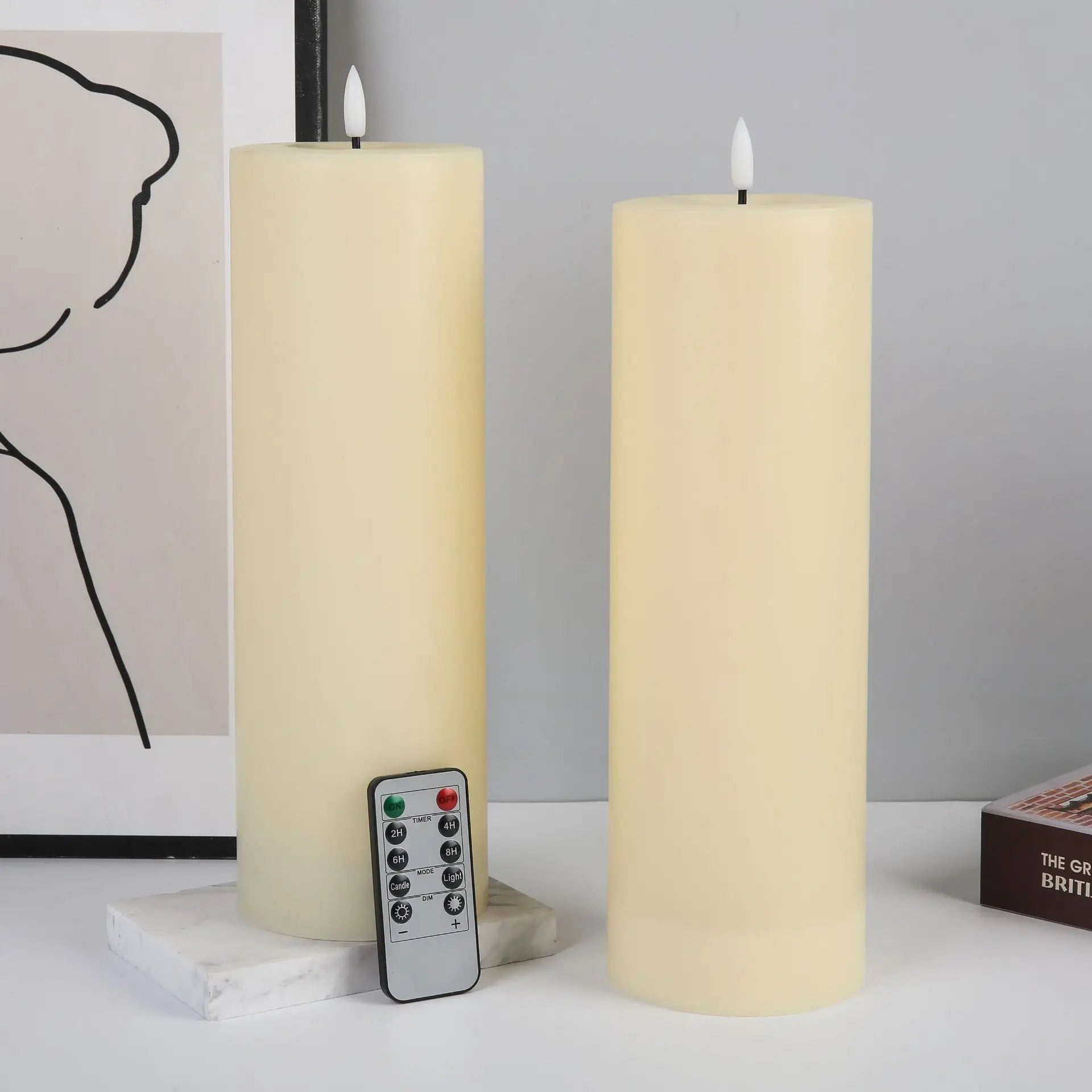 LED Large Electronic Candle Lights Waterproof Flickering LED Flameless Candle Christmas Patio Simulation Pillar Candle