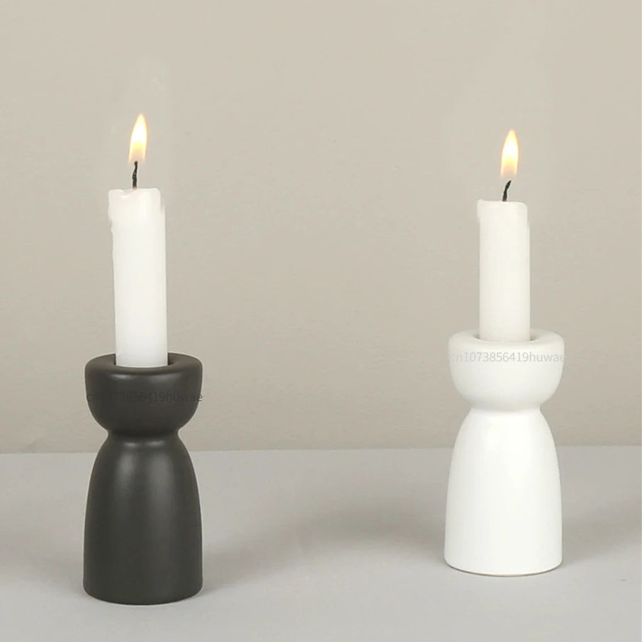 S/M/L/U-Shape Candle Holder Silicone Mold Crystal Mirror Epoxy Resin Mould DIY Cement Gypsum Arched Mould Candlestick Home Decor