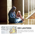 1Pcs Iron Art Eid Lantern Ramadan LED Light Decorative Lamp Hanging Muslim Festival Indoor Outdoor Party Decoration