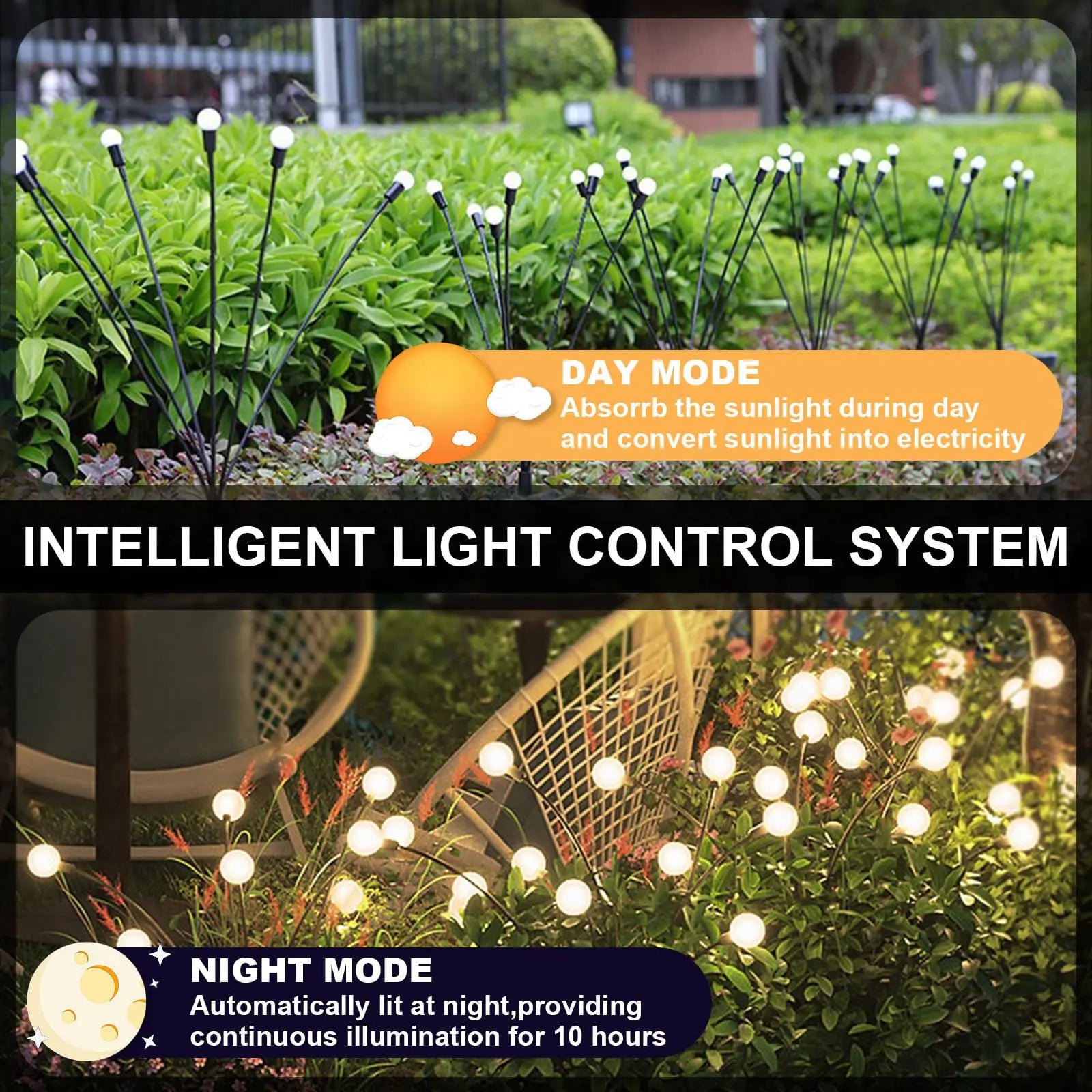 10 Lights Solar Lawn Lamp Garden Lamp, Garden Ramadan Decoration Festival Lamp, LED Wind-driven FireflyGround Plug Lamp