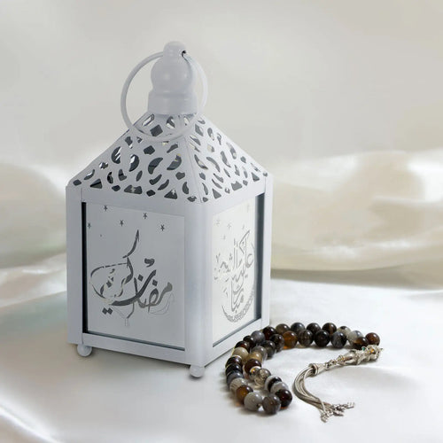 1Pcs Iron Art Eid Lantern Ramadan LED Light Decorative Lamp Hanging Muslim Festival Indoor Outdoor Party Decoration
