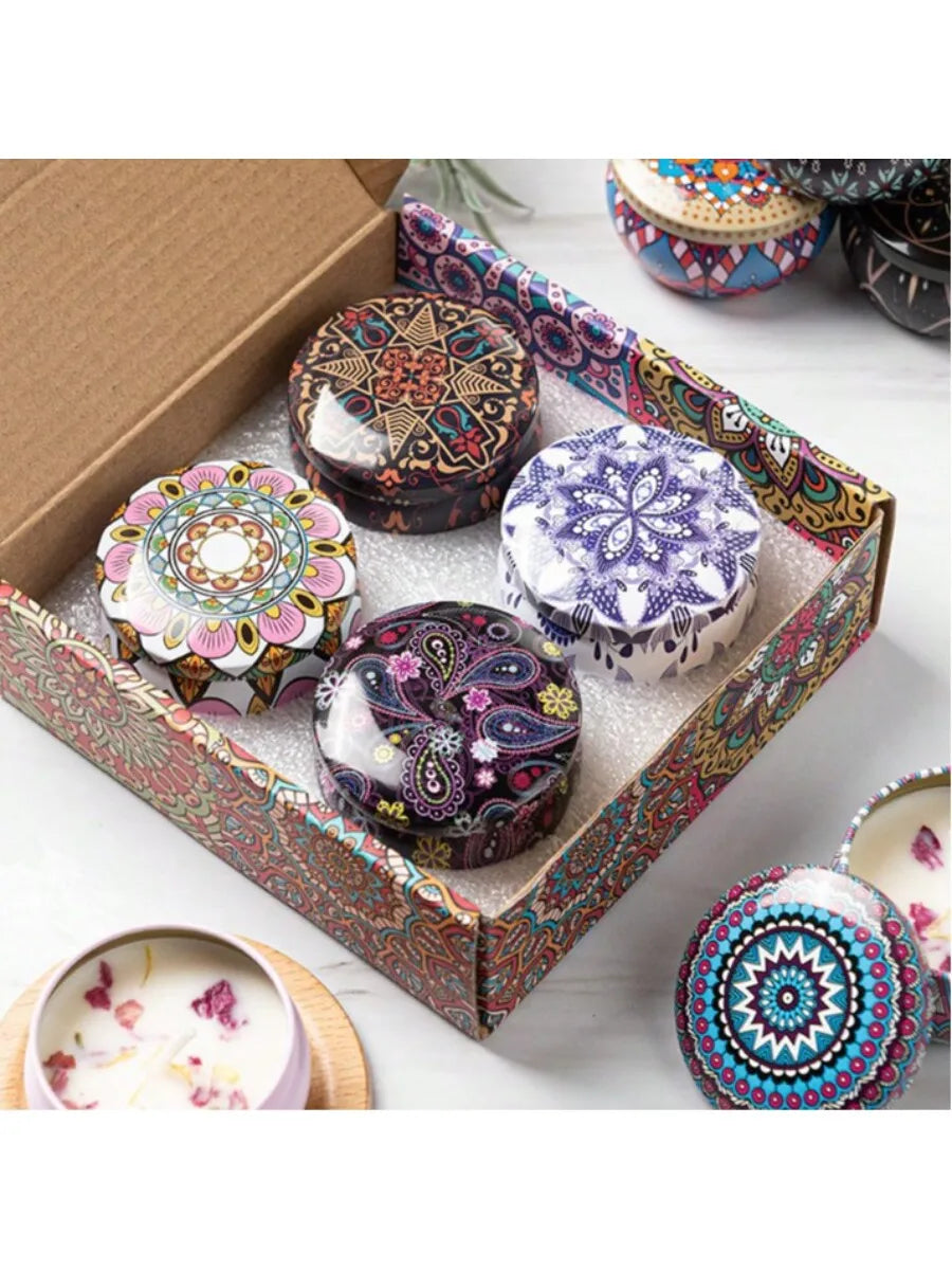 4 cans/set of hot melt wax aromatherapy set, homemade soy candle cup, flower candles for wedding and holiday decoration