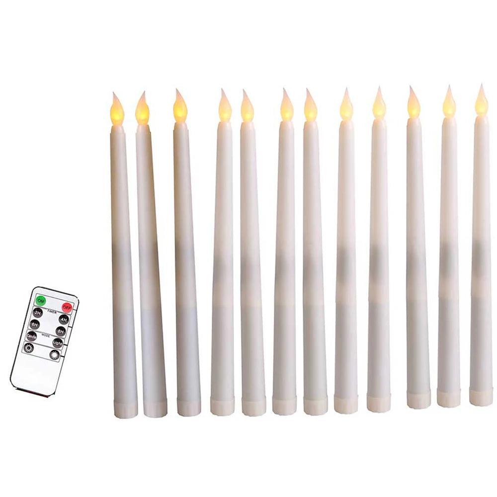 Wedding LED Flameless Taper Candles 11inch/28cm Battery Operated Fake Flickering Realistic Window Candlesticks For Holiday