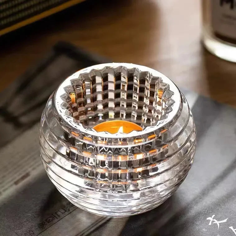 Crystal Tealight Candle Holders Crystal Glass Candlestick Banquet Decorations for Home Wedding Birthday Party and Holidays