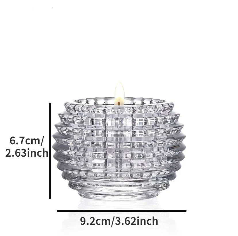 Crystal Tealight Candle Holders Crystal Glass Candlestick Banquet Decorations for Home Wedding Birthday Party and Holidays