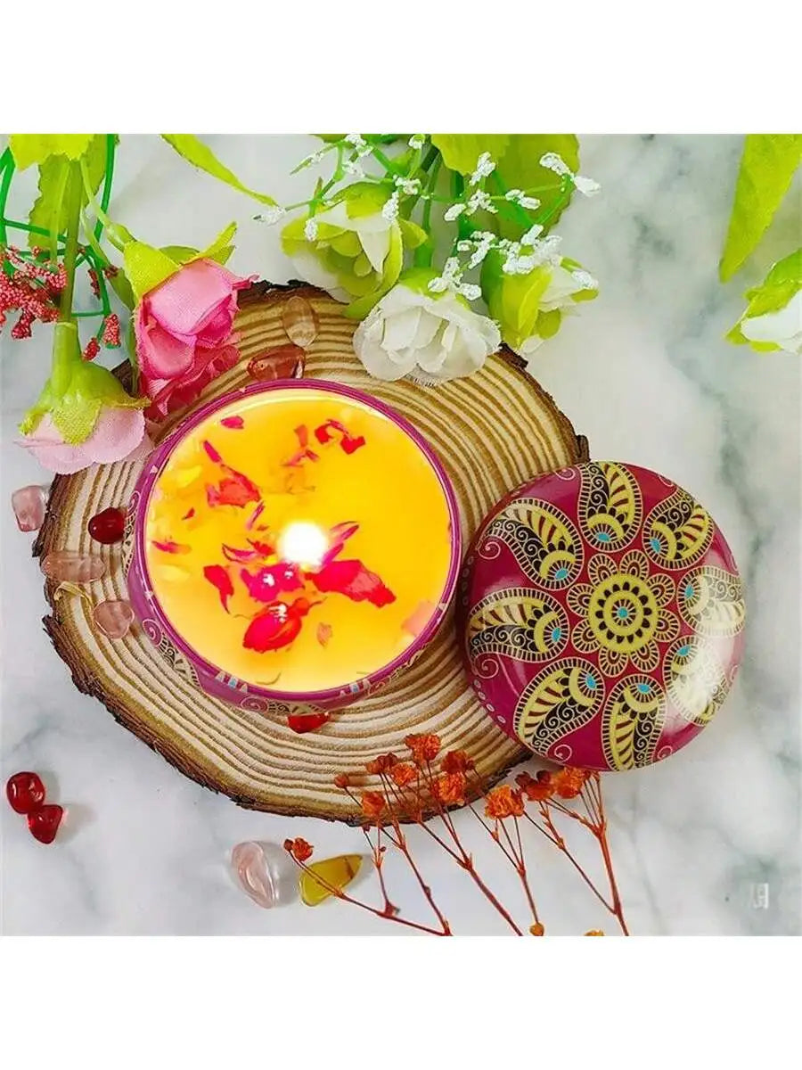 4 cans/set of hot melt wax aromatherapy set, homemade soy candle cup, flower candles for wedding and holiday decoration
