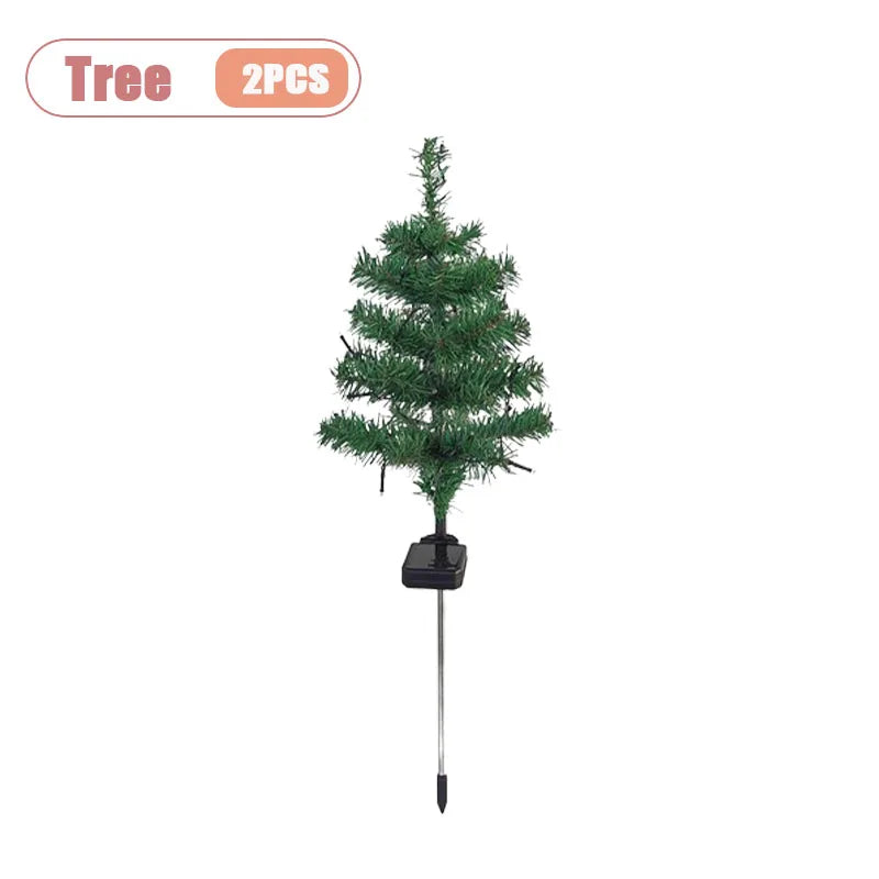 Solar Powered Colorful Christmas Tree Lights Outdoor Garden Yard Lawn Decoration Festive String Lamp Holiday Ambient Lighting